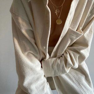 Maison des reves NY Oversized Button Up Shirt in Brushed Organic Cotton Terry